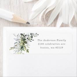 Dusty Blue Florals Rücksendeadresse