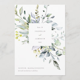 Dusty Blue Florals Save the Date Menükarte