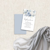 Dusty Blue Florals Script Display Brautparty Begleitkarte