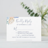 Dusty Blue Florals Song Request RSVP Card Karte (Stehend Vorderseite)