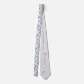 Dusty Blue Florals & Stripes - Neck Tie Krawatte (Rückseite)