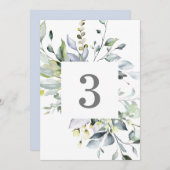 Dusty Blue Florals Tischnummern (Vorne/Hinten)