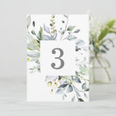 Dusty Blue Florals Tischnummern (Stehend Vorderseite)