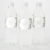 Dusty Blue Florals Water Bottle Labels Wasserflaschenetikett (Flaschen)
