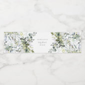 Dusty Blue Florals Water Bottle Labels Wasserflaschenetikett (Einzelnes Label)