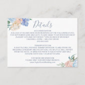 Dusty Blue Florals Wedding Details Card Begleitkarte (Vorderseite)