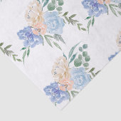 Dusty Blue Florals Wedding Einladung Seidenpapier (Ausschnitt)