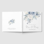 Dusty Blue Florals Wedding Gästebuch (Voll)