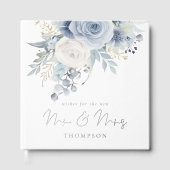 Dusty Blue Florals Wedding Gästebuch (Vorderseite)