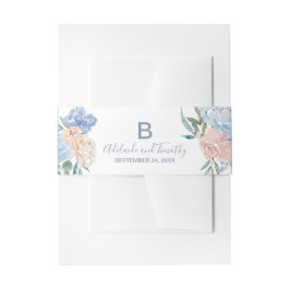 Dusty Blue Florals Wedding Invitation Bly Band