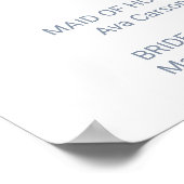 Dusty Blue Florals Wedding Program Poster (Ecke)