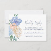 Dusty Blue Florals Wedding Website RSVP Card Karte (Vorderseite)
