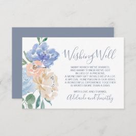 Dusty Blue Florals Wedding wünscht gut Begleitkarte
