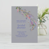 Dusty Blue Flower Garden Bridal Dusche Einladung (Stehend Vorderseite)