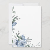 Dusty Blue Flowers Boho Bridal Dusche Einladung (Rückseite)