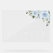 Dusty Blue Flowers, Boho, Wedding Welcome Acrylschild (Vorderseite)