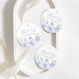 Dusty Blue Flowers Brautparty Geschenkanhänger