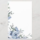 Dusty Blue Flowers Bridal Game Guess the Dress Flyer (Hinten)