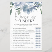 Dusty Blue Flowers Bridal Game Over under Flyer (Vorne)