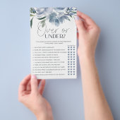 Dusty Blue Flowers Bridal Game Over under Flyer (Handgriff)