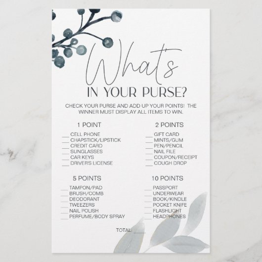 Dusty Blue Flowers Bridal Spiel, was in Ihrer Tasc Flyer (Vorne)