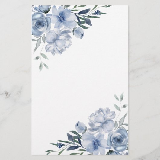 Dusty Blue Flowers Bridal Spiel, was in Ihrer Tasc Flyer (Hinten)