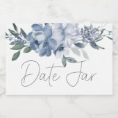 Dusty Blue Flowers Date Night Jar Lebensmitteletikett (Einzelnes Label)