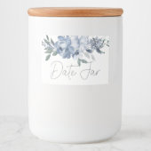 Dusty Blue Flowers Date Night Jar Lebensmitteletikett (Vorderseite)