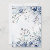 Dusty Blue Flowers | Elegantes Garden-Brautparty Einladung (Rückseite)