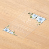 Dusty Blue Flowers, Greenery, Boho, Birthday Acryleinladungen (Ablage )