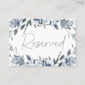 Dusty Blue Flowers Hochzeitsreserviert Platzkarte (Vorderseite)