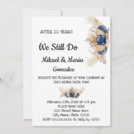 Dusty Blue Flowers Hochzeitstag Einladung