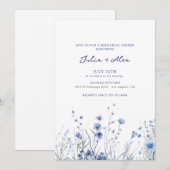 Dusty Blue Flowers | Probe Einladung (Vorne/Hinten)