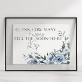 Dusty Blue Flowers Raten Wie viele Kisses Game Poster