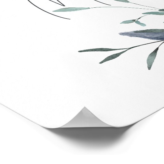 Dusty Blue Flowers Raten Wie viele Kisses Game Poster (Ecke)