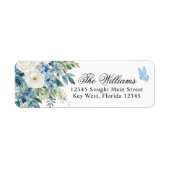 Dusty Blue Flowers Return Address Labels (Vorne)