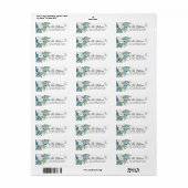 Dusty Blue Flowers Return Address Labels (Vorne)