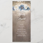 Dusty Blue Flowers Rustic Country Weddings Program Programm (Vorderseite)