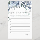 Dusty Blue Flowers Spiel wo wir waren Flyer (Vorne)