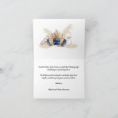 Dusty Blue Flowers und Pampas Wedding Vielen Dank Dankeskarte (Innenseite)