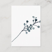 Dusty Blue Flowers Wedding Card Begleitkarte (Rückseite)