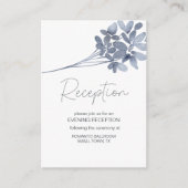 Dusty Blue Flowers Wedding Card Begleitkarte (Vorderseite)