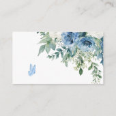 Dusty Blue Flowers Wedding QR Code RSVP Begleitkarte (Rückseite)