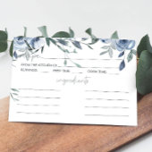 Dusty Blue Flowers Wedding Rezept Card Mitteilungskarte