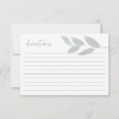 Dusty Blue Flowers Wedding Rezept Card Mitteilungskarte (Rückseite)