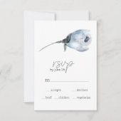 Dusty Blue Flowers Wedding RSVP Card Karte (Vorderseite)