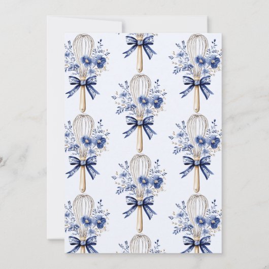 Dusty Blue flüsterte weg Toile Brautparty Einladung (Rückseite)