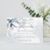 Dusty Blue Foliage CUSTOM3 UAWG DETAILS Einladung (Stehend Vorderseite)