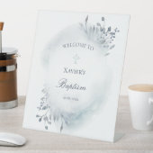 Dusty blue foliage Katholic Taufe Begrüßungszeiche Sockelschild (In Situ)