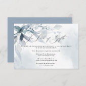 Dusty Blue Foliage Watercolor-Geschenkanfrage Einladung (Vorne/Hinten)